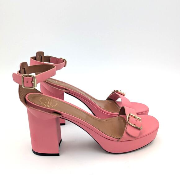 $490 ATP Atelier Concesio Guava Vacchetta Womens Heel Sandals Pink Size US8 EU38 - Picture 4 of 9